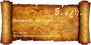 Benesch Áron névjegykártya