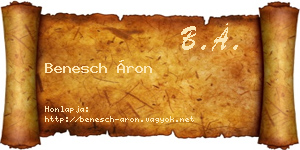 Benesch Áron névjegykártya